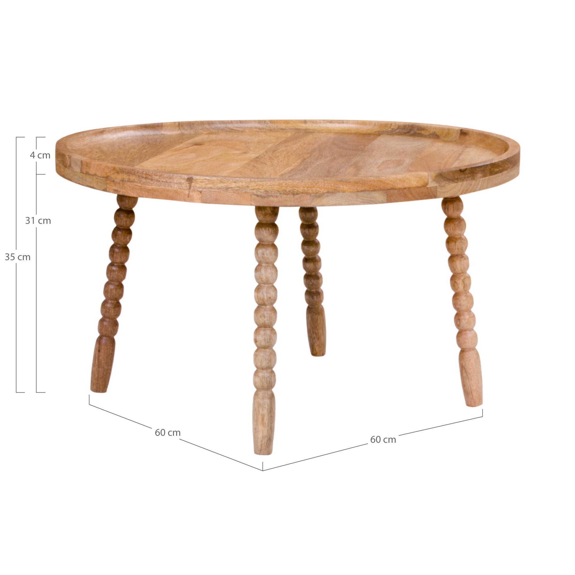 Jammu Coffee Table - Coffee table, mango natural ø60x35 cm