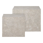 Prague Coffee Table - Coffee Table, marble look, beige set of 2