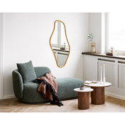 Noli Side Table - Side table, ceramic table top/ash veneer, white/dark brown ø40x38 cm