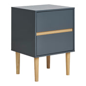Bisley Side Table - Side Table, painted wood, 2 drawers, dark grey 40x35x55 cm