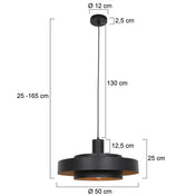 Aurelia black/gold metal pendant lamp