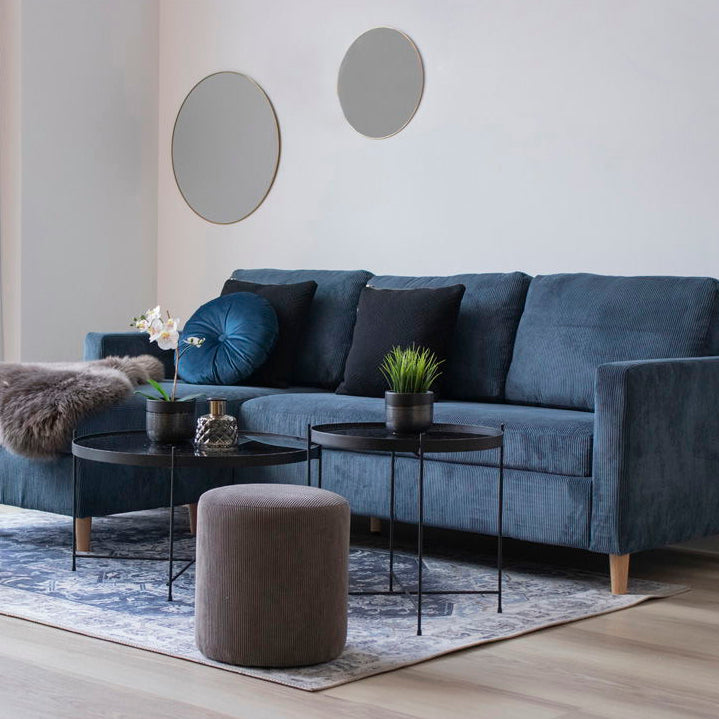 Serena 160x230cm woven rug - Blue & Cream