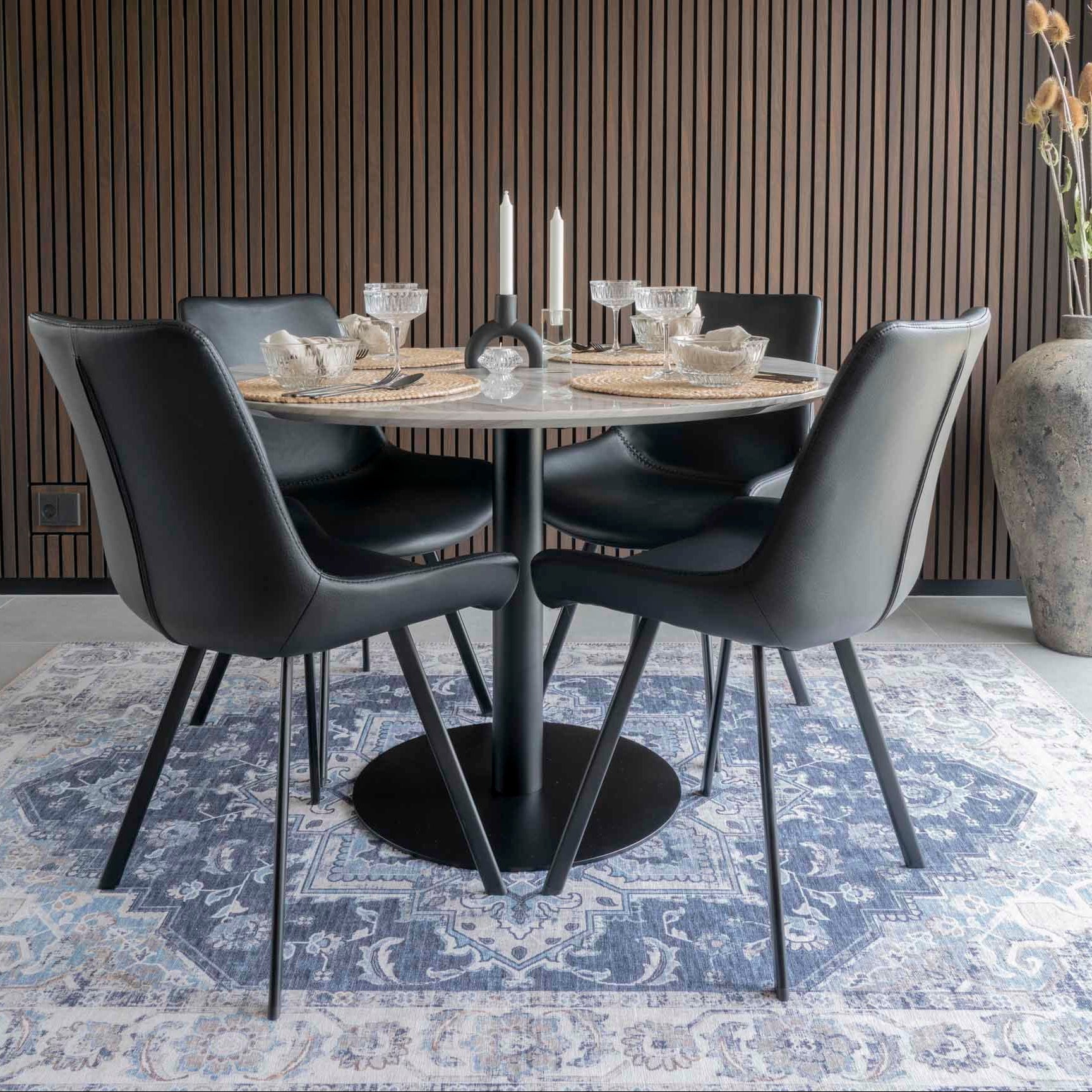 Serena 160x230cm woven rug - Blue & Cream