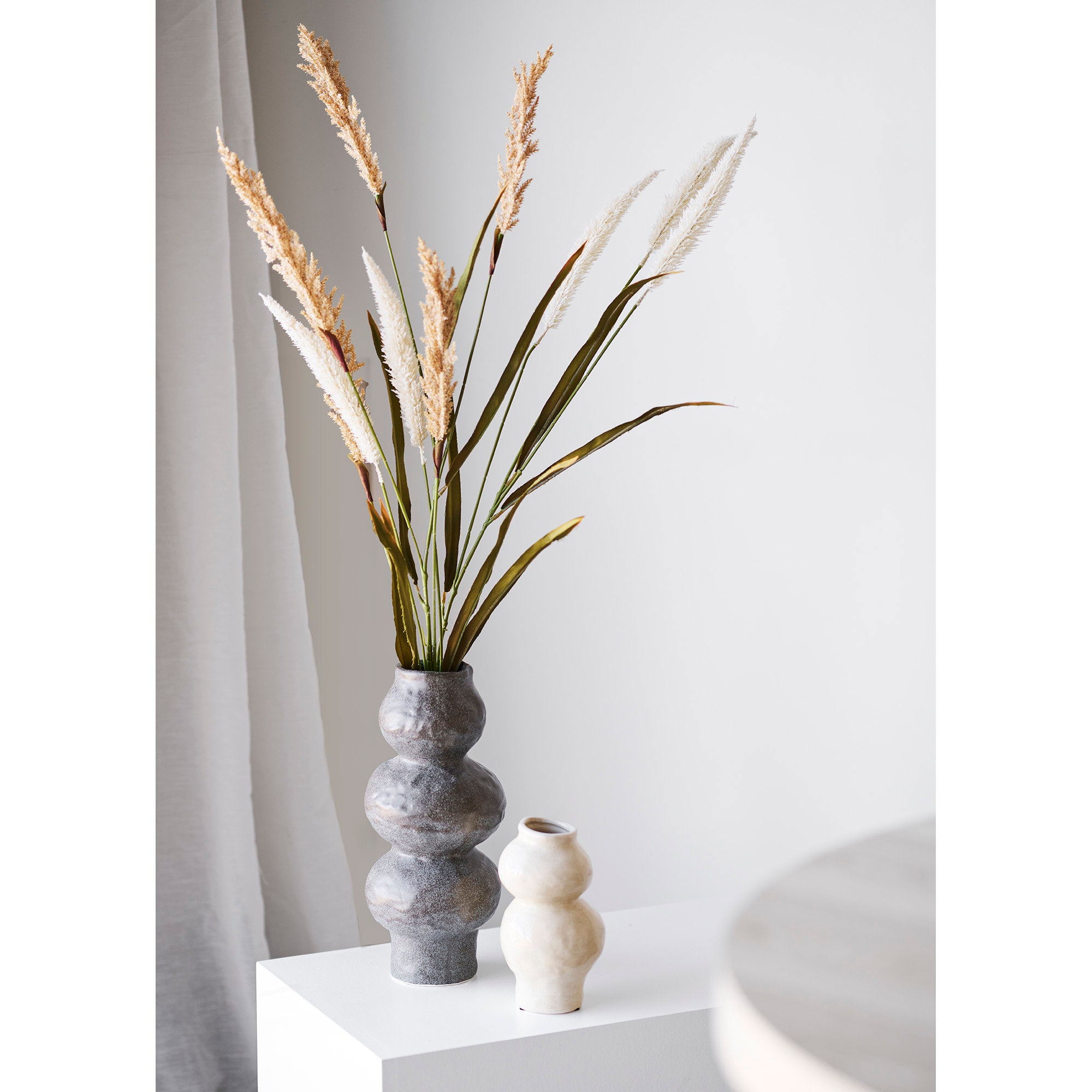 Vase - Vase, ceramic, beige ø10,5x19,5 cm