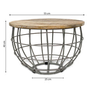 Lexara tobacco wood side table